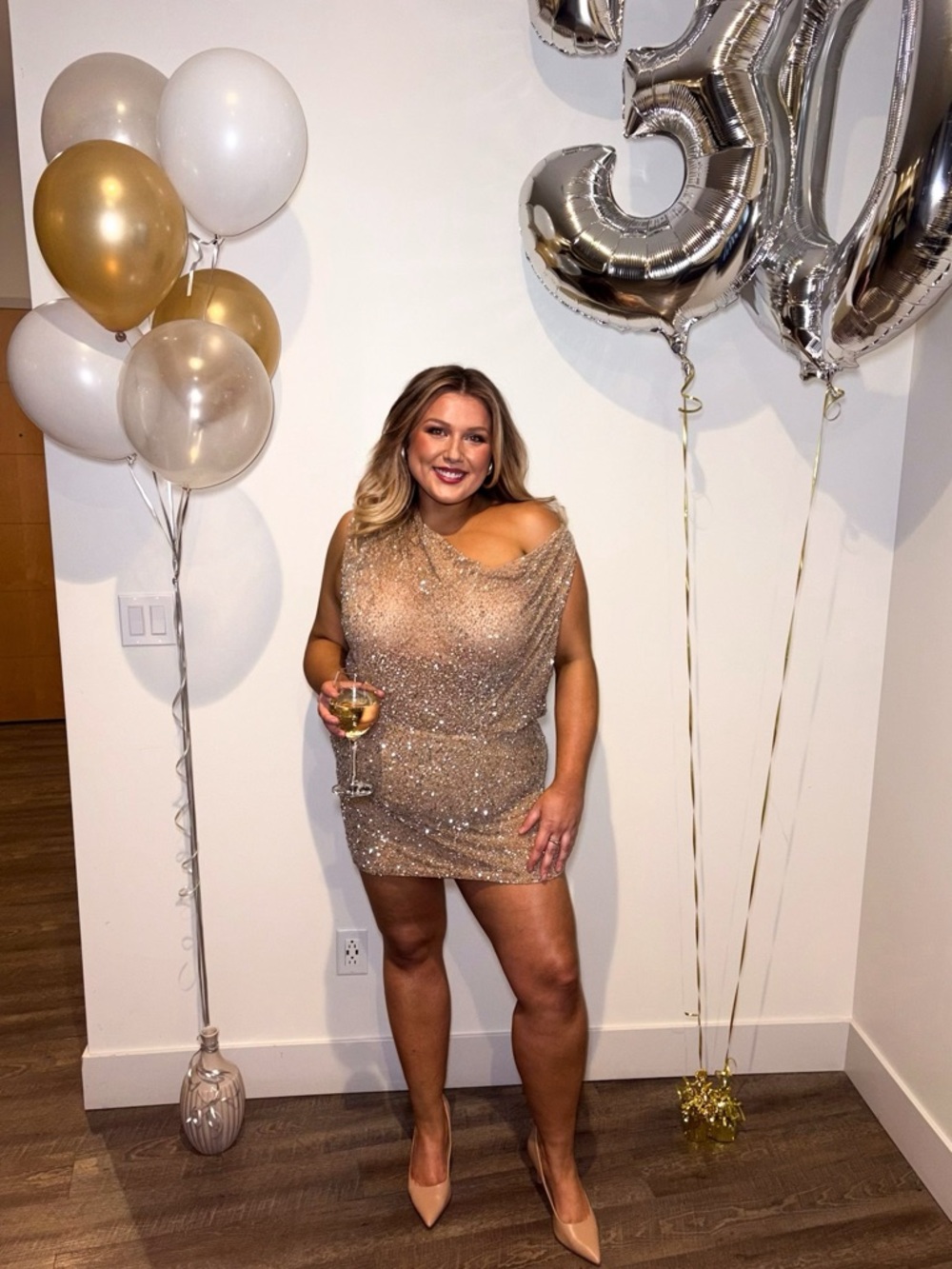 Retrofete Champagne Sequin Yvette Mini Dress - Picture 2 of 6